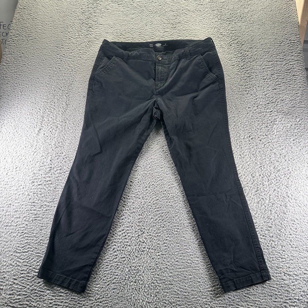 Old Navy Jeans Womens 16 Black Cotton Denim Skinny Leg Dark Wash Travel Workwear